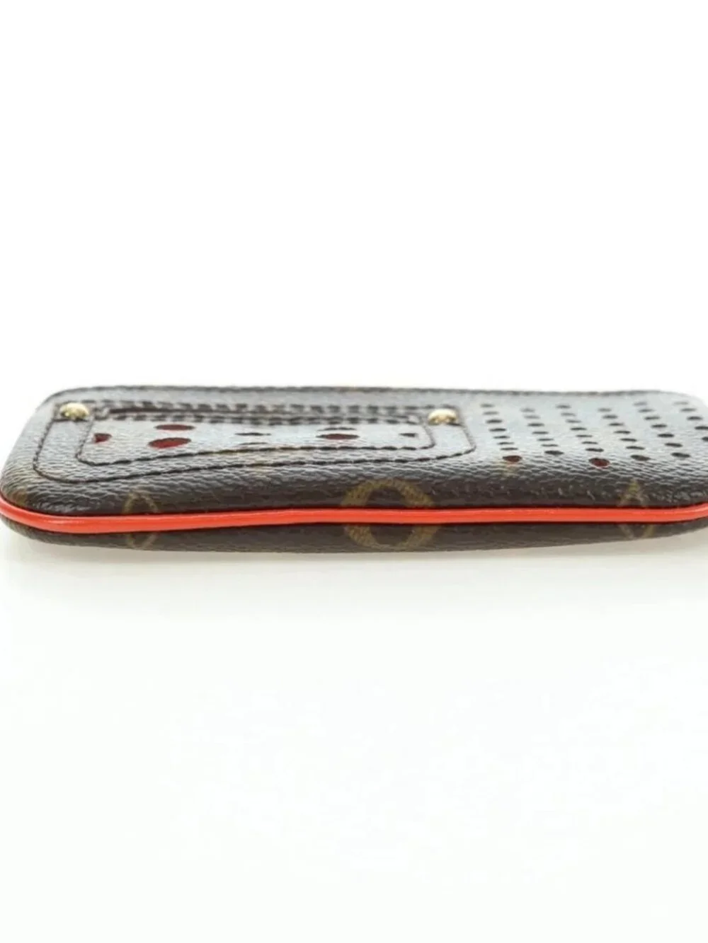 LOUIS VUITTON Monogram Perfo Pochette Cles Coin Purse Orange M95222 Auth 180394M